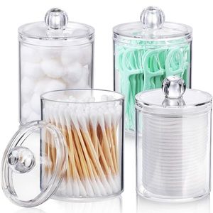 4 PACK Qtip Holder Dispenser for Cotton Ball, Cotton Swab, Cotton swab etc